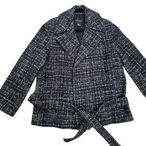 Club Monaco;Chic Black and White Tweed Jacket
